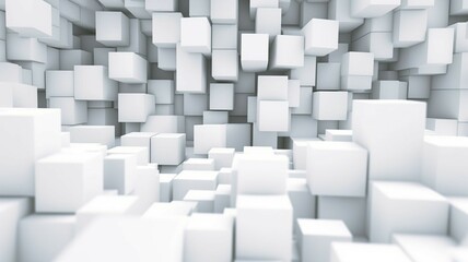 Wall Mural - White cubes, illustration background