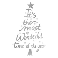 Wall Mural - It's the most wonderful time of the year silver lettering