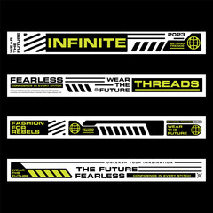 Wall Mural - futuristic stripe line clothing streetwear design template