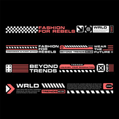 Wall Mural - futuristic stripe line clothing streetwear design template