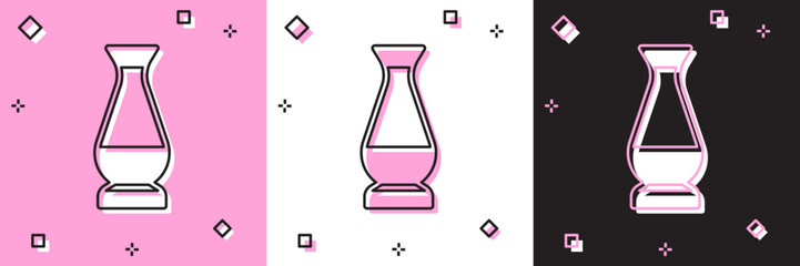 Poster - Set Indian vase icon isolated on pink and white, black background. Vector