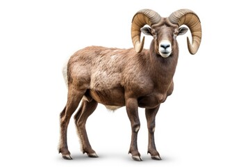 Wall Mural - A majestic Bighorn Sheep posing against a blank canvas created with Generative AI technology