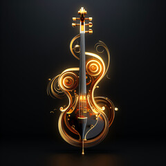 Wall Mural - golden abstract violin