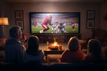 people watch football games on TV as part of their Thanksgiving tradition