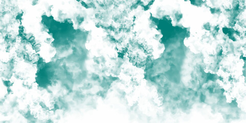 Poster - Dark green background with white clouds grunge texture. Grainy Light ink canvas for modern creative grunge design. Watercolor on white paper background. Vivid textured aquarelle painted.