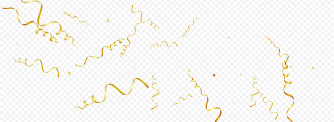 Gold Streamer Falling Vector Panoramic