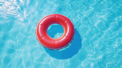 Aufkleber - Inflatable ring in swimming pool, top view. Banner for design