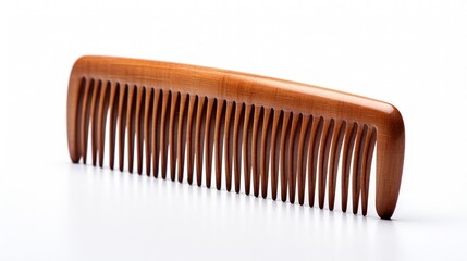 Poster - Side view of wooden comb isolated on white