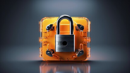 Aufkleber - network and data protection concept with padlock and switch