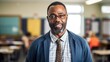 © Krtola  - Portrait of a senior African American male teacher in a classroom