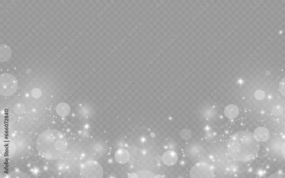 Dust sparks and stars shine with a special light. Christmas light ...