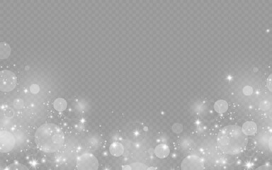 Wall Mural - dust sparks and stars shine with a special light. christmas light effect. glittering particles of ma