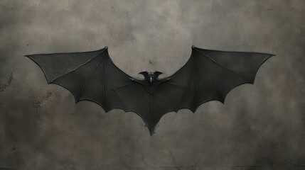 Poster -  a bat flying through the air with its wings spread out.  generative ai