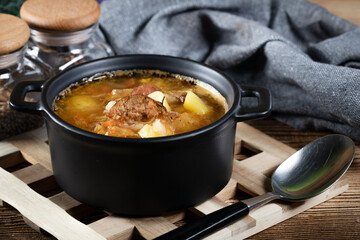 Poster - Traditional russian sour cabbage soup