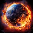Earth's Fever: Illustration of Planet Heating Up