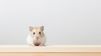 Sticker -  a small hamster sitting on top of a wooden table.  generative ai