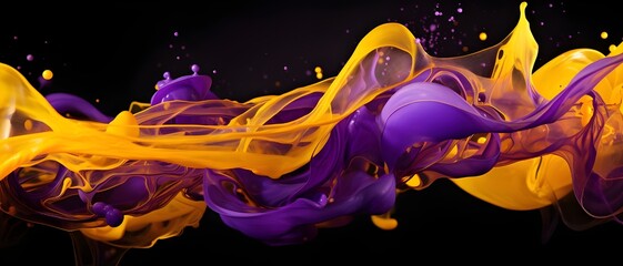 Wall Mural - Abstract fluid background with purple and yellow colors