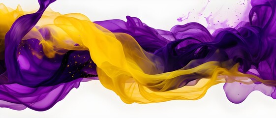 Wall Mural - Abstract fluid background with purple and yellow colors