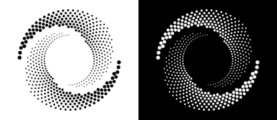 Wall Mural - modern abstract background. halftone dots in circle form. round logo. vector dotted frame. design el