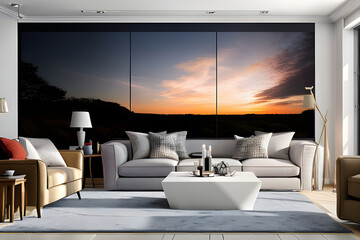 Wall Mural - Living Room Interior Design: Creating a Space for Relaxation and Connection , Inviting Living Room Interior: A Stylish Space to Gather and Unwind , Living Room Interior Trends
