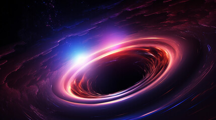 Wall Mural - Black hole with a glowing constellation of various colors revolves around a black hole in the universe.	
