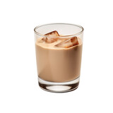 Fototapeta Przestrzenne - glass shot of cream liqueur baileys with ice isolated on white background, ai generated