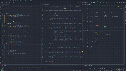 Programming console with dark background. Coding vector Illustration