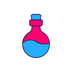 Wall Mural - Filled outline Bottle with love potion icon isolated on white background. Happy Valentines day. Vector