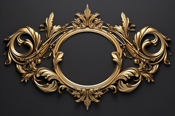 vintage gold frame with ornament