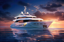  A Luxury Yacht On The Sea