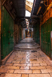 Fototapeta Uliczki - JERUSALEM, ISRAEL JANUARY 12, 2023: Historic street in Jerusalem, Israel