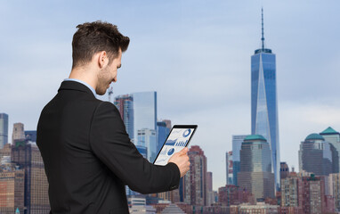 Canvas Print - Businessman using a tablet