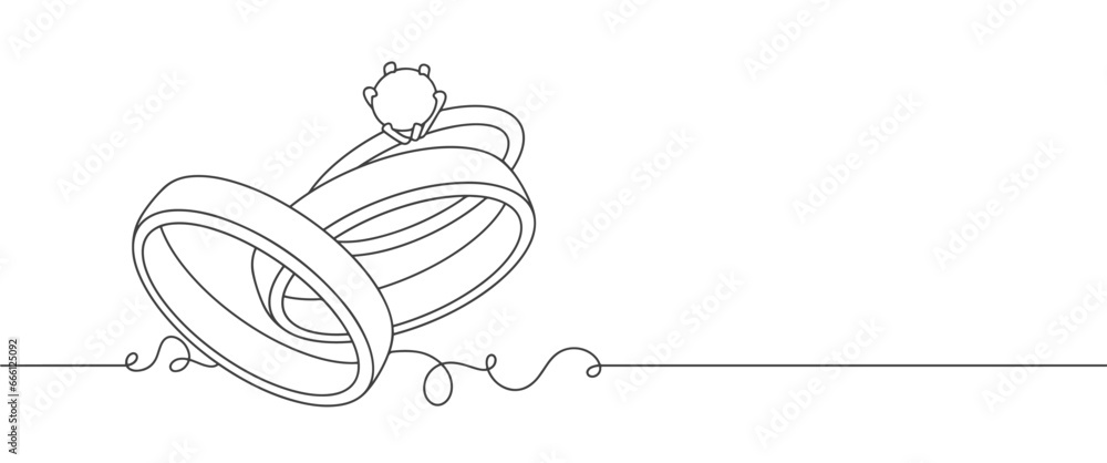 Wedding rings line art vector illustration Stock Vector | Adobe Stock
