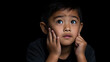 portrait of an asian kid thinking - emotional expression