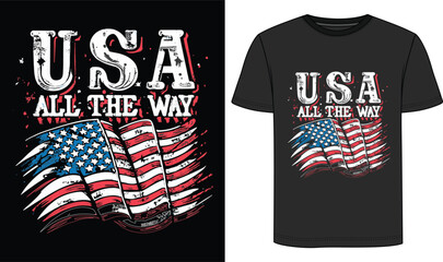 usa all the way tshirt design