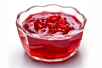 Wall Mural - Bowl of jam isolated on a white background.