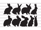 Fototapeta Dinusie - Rabbit SVG, Bunny Silhouette, Animal Svg, Bunny Shape Svg, Rabbit Shape Svg, Rabbit Bundle