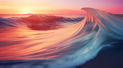 Fluorescent wave graphic poster web page PPT background