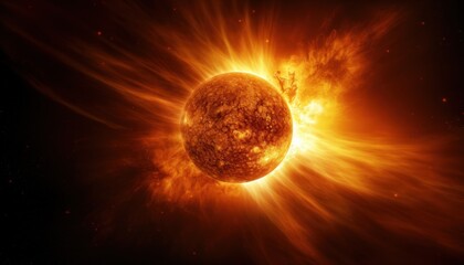 Wall Mural - sun,planet photo in outer space, solar system