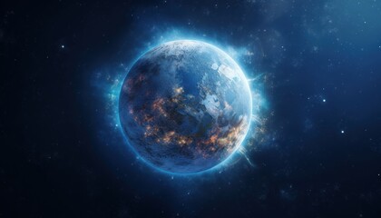 Wall Mural - earth,planet photo in outer space, solar system