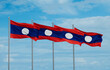 © iuneWind - Laos four flags in row, multiple flags in line