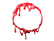 Horror blood abstract circle frame isolated concept. Vector flat graphic design illustration