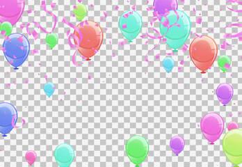 Poster - Color balloons in the air. EPS 10 vector illustration with transparency