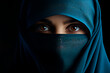 A woman in a burqa. Beautiful eyes of a Muslim woman