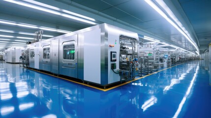 Leinwandbilder - Machinery and technology at modern lithium battery production plant.
