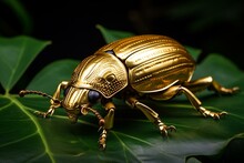 A Beautiful Golden Beetle. Generative AI