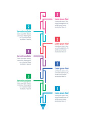 seven options infographic template. business, education, annual report, magazine information template. pen infographic template