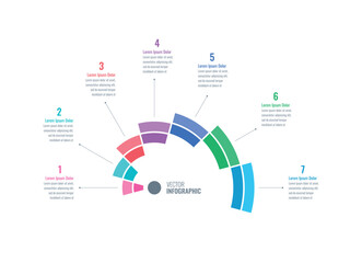 seven steps informational template. internet, web, annual report, magazine information template. business infographic template