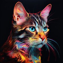  cat on black