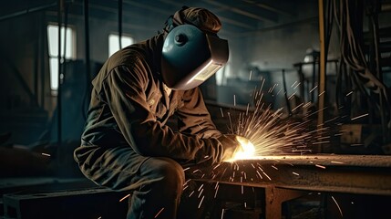 Welding work in a factory